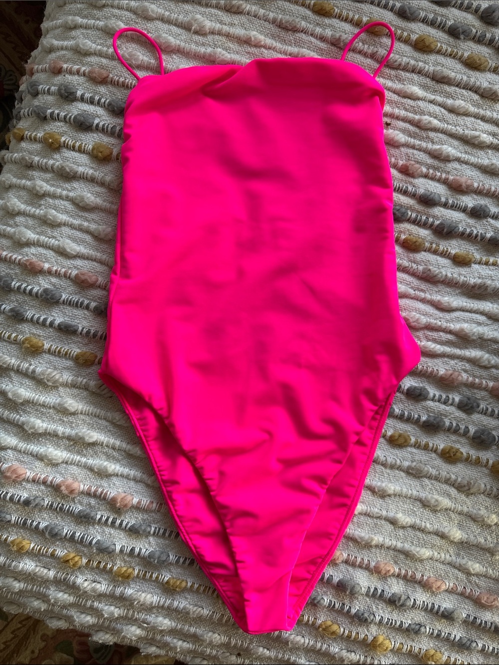 Good American Hot Pink One-Piece Swimsuit / Bodysuit.